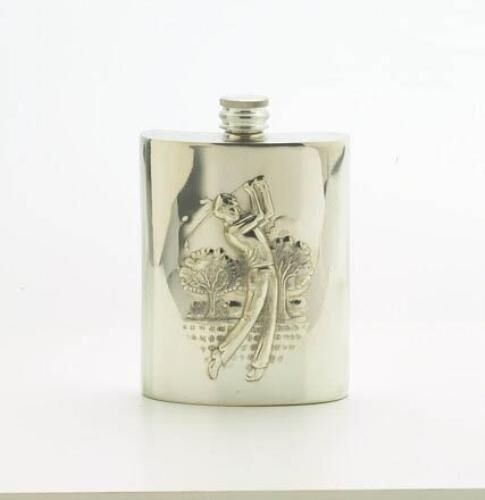 Edwin Blyde English Pewter Hipflask - Golfer
