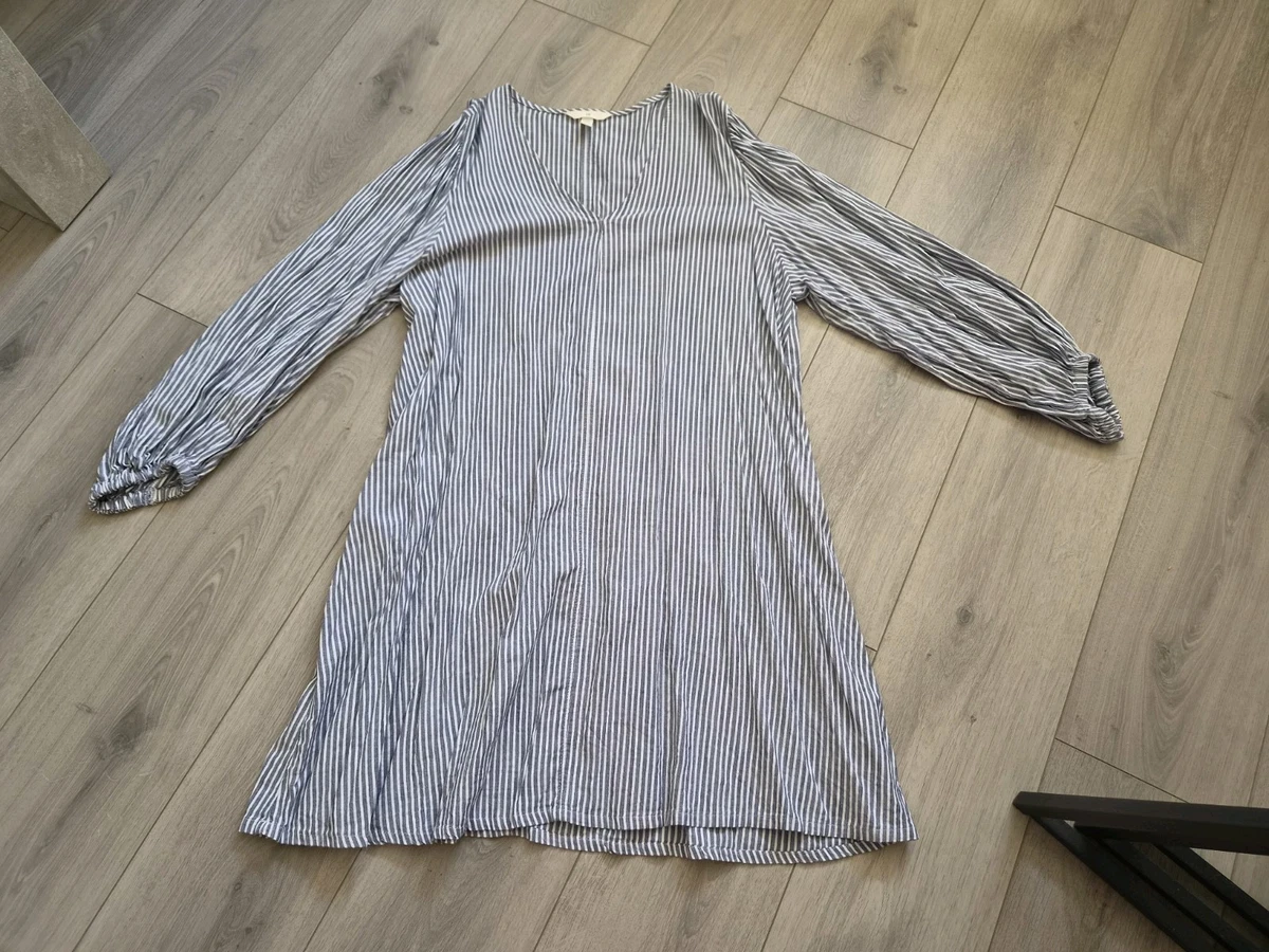h&m striped long sleeve dress Women's Blue/Striped Shirt dress