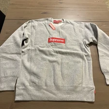 Supreme Crewneck Sweatshirt Box Logo Bogo FW15 Small Gray New