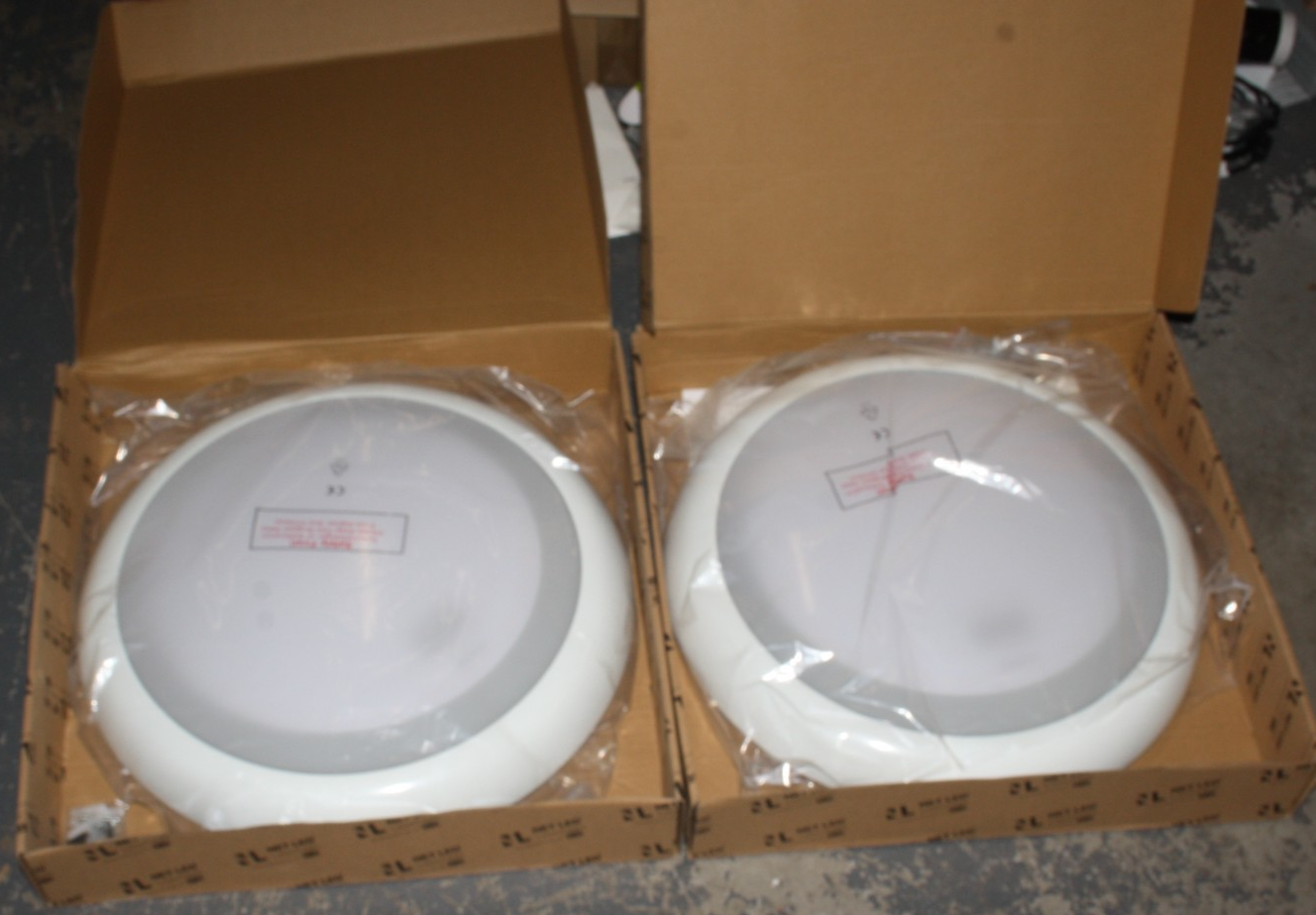 2 X NET LED NET-33-06-37 Yaxley  14/20W LED Bulkhead IP65 3/4/5.5K EM Motion sen