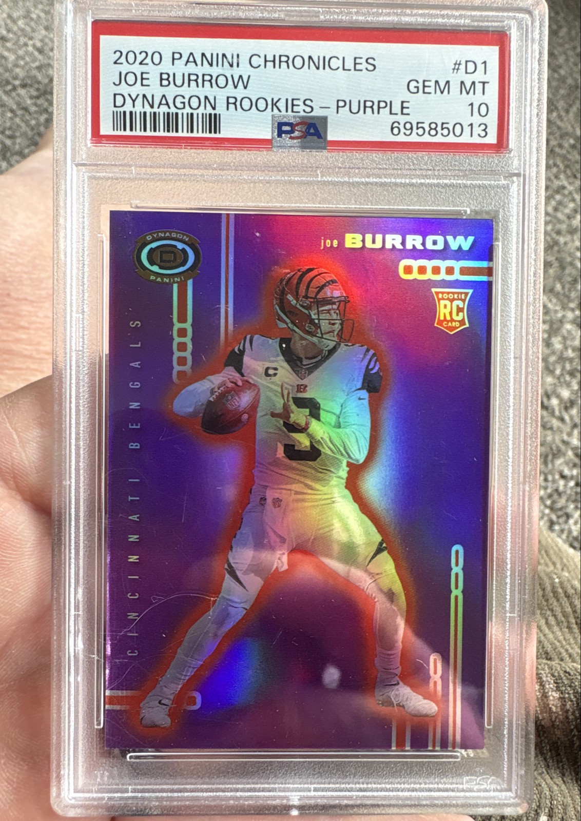 Joe Burrow Panini Chronicles Dynagon Rookies #D1 Purple