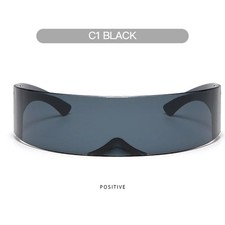 Futuristic Unibody Sunglasses Shield Style Unisex UV400 Party Costume Wear