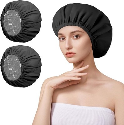 2er Pack Deep Conditioning Haarkappe, Blechfolie Wärmekappe, Wiederverwendbar Dusche Dampf