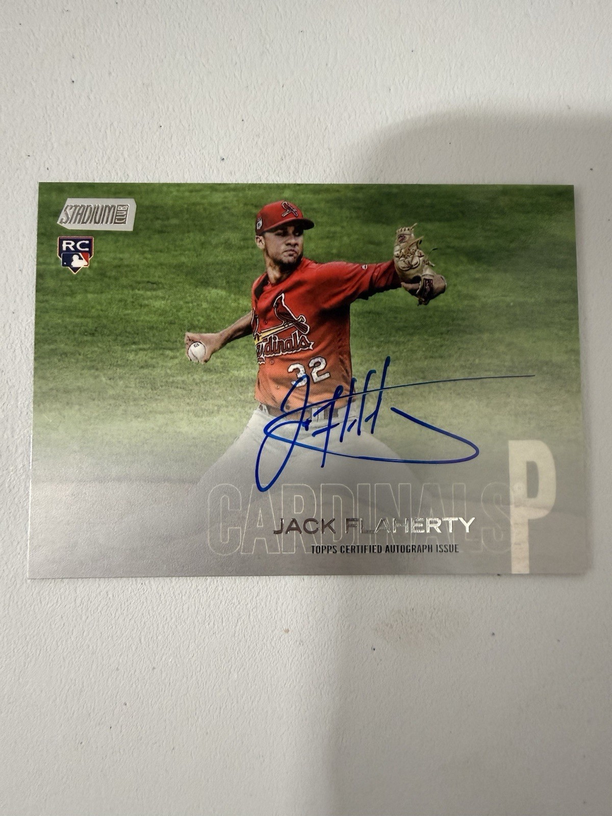 2018 Stadium Club Jack Flaherty Auto RC Rookie #SCA-JF Cardinals