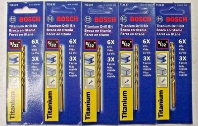 Bosch TI2137 5/32'' Titanium Jobber Drill Bit 5 Packs