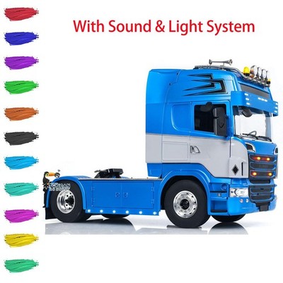 4X4 1/14 LESU RC Tractor Truck Customized Car Model Metal Chassis Smoke Sound