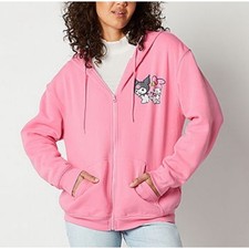 My Melodie and Kuromi Hello Kitty Pink Zip Up Hoodie Y2K size Medium