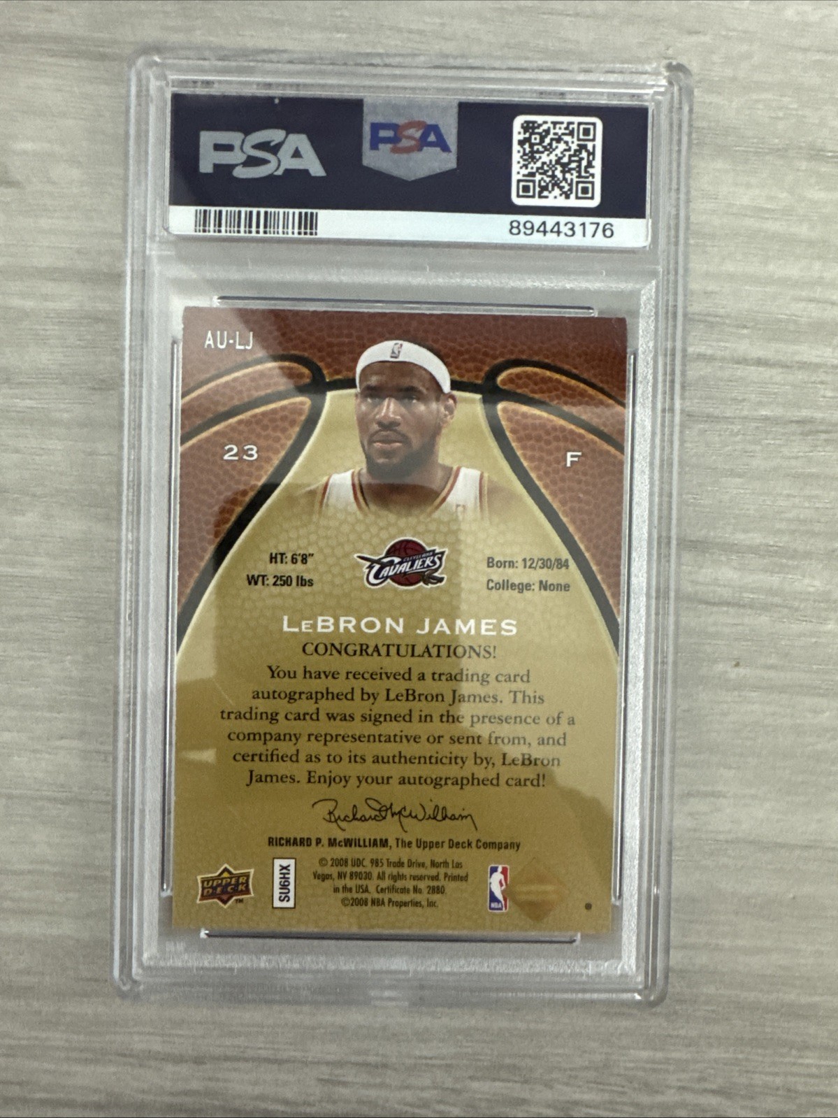 Auto 2008 LeBron James NBA Starting 5 Autograph PSA Authentic  Cleveland Cavs view 2
