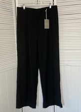 EVERLANE NWT Womens 14 Wool Way High Pleated Wide Leg Black Pants Minimal Chic