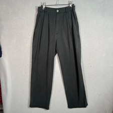 Reformation Womens Tencel Pleated Wide Leg Trousers Size 6P Black Pants