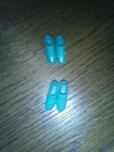 Vintage Barbie Doll 1960's Mod Blue Pairs Of Shoes Set Of 2! Htf!