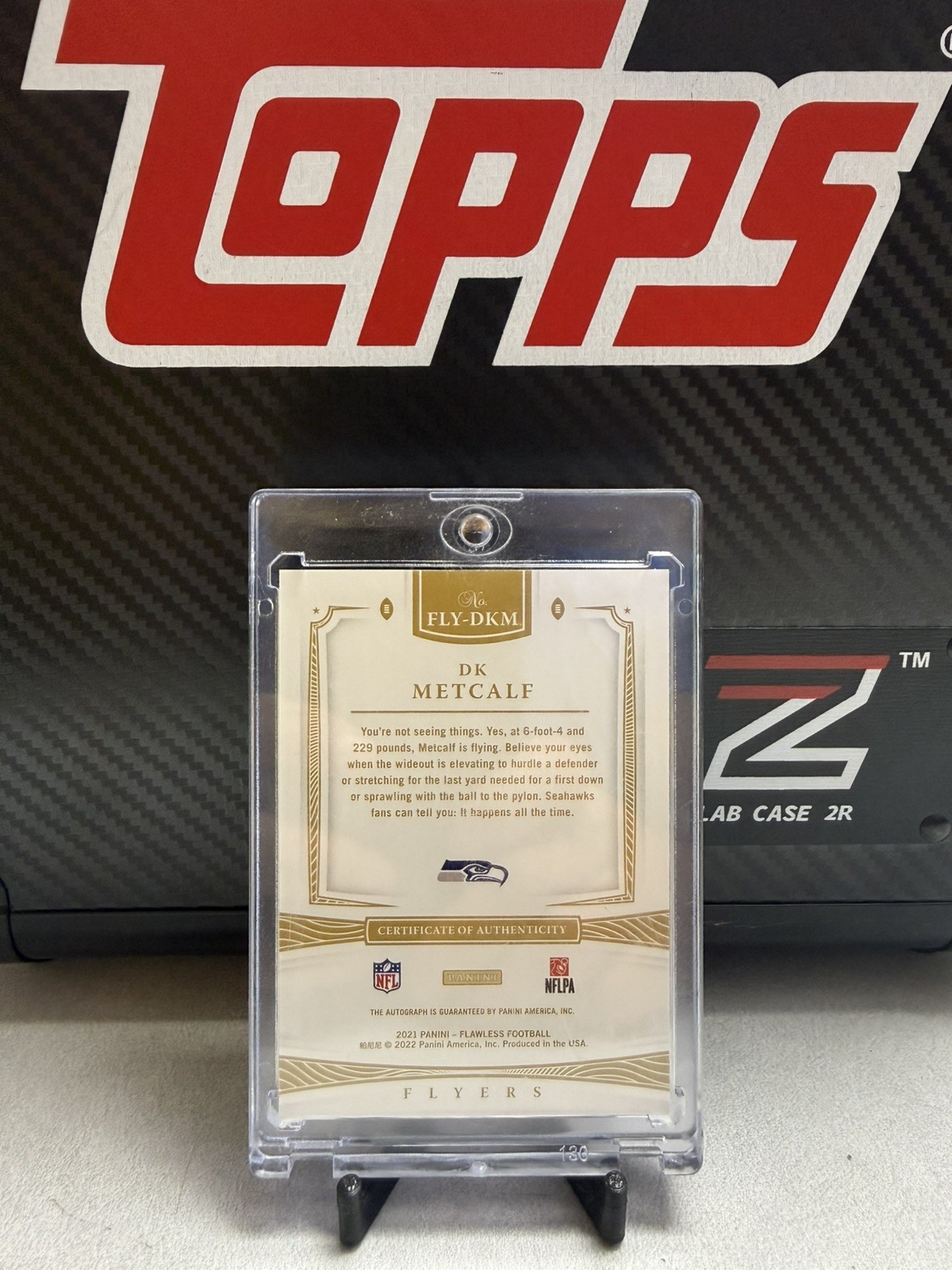 2025 Panini Flawless 2021 Update Flawless Flyers On Card Auto 9/20 DK Metcalf view 2