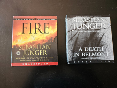2 Sebastian Junger Audio CD Books: Fire, A Death in Belmont (unabridged)