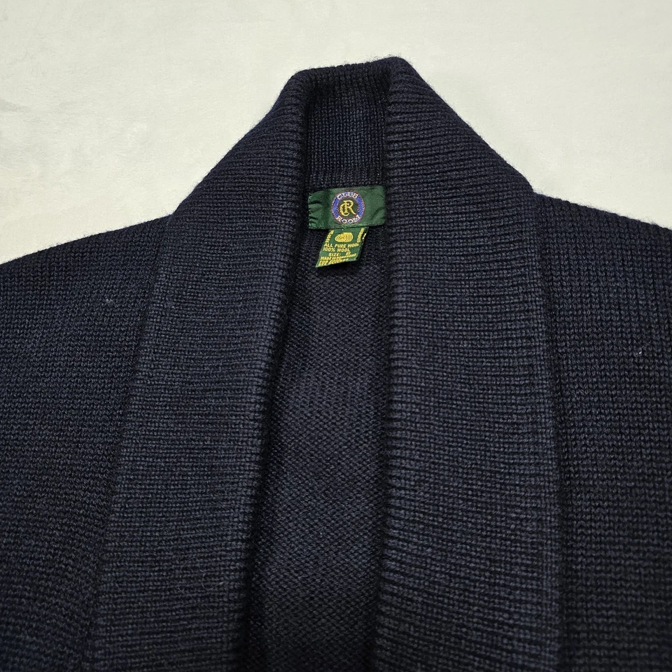 Vtg 80's Club Room Cardigan Sweater Mens S Double Breasted Shawl Collar Knit - Image 4 of 4