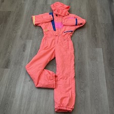 Vintage Obermeyer Sport Gore Tex pezzo unico sci neve bavaglino donna taglia 4 rosa