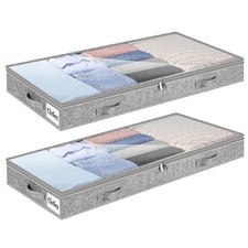 4 Inch Low Profile Under Bed Storage Drawer 2 Pack, 4 Inch, Soft-Gray-2 Pack