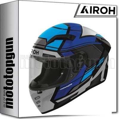AIROH FULL FACE MOTORCYCLE HELMET CONNOR CNE18 EGO GLOSS BLUE XS