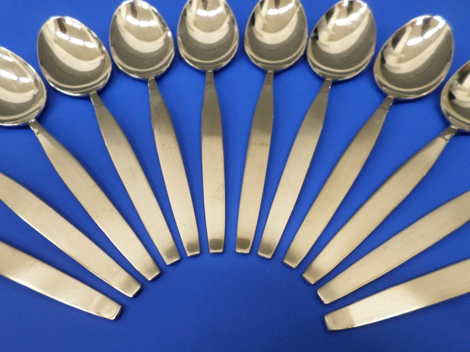 12 Oneida Community FROSTFIRE Satin Handle Stainless Flatware 6 3/4" SOUP SPOONS - Image 2 of 4