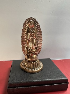 Virgen Mary Iron Copper Statue ~ Art Mexican Artisan Handcrafted Import 5.inches