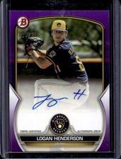 2023 Bowman Logan Henderson Prospect Auto Purple #/250 Brewers