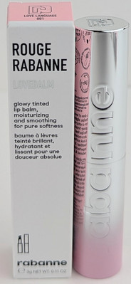 Paco Rabanne Lovebalm Glowy Tinted Lip Balm In 001 Love Language - Sheer Pink 3g