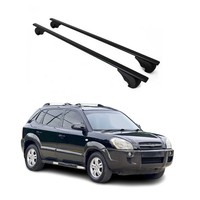 DachträGer GrundträGer FüR Hyundai Tucson Mk1 2004-2010 75Kg Stahl Schwarz 2 Tlg