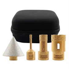 Diamond Hole Saw Core Drill Bit Set Milling Chamfer for Tile Ceramic Porcelain