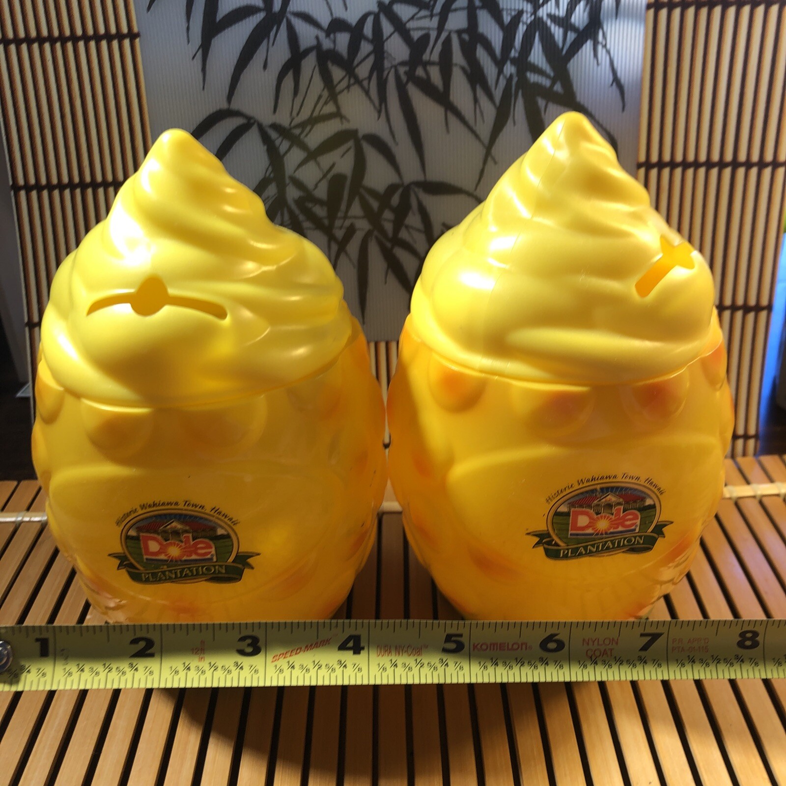 2 Dole Plantation Hawaii Travel Souvenir Plastic Pineapple Float Cup Money Bank EBay