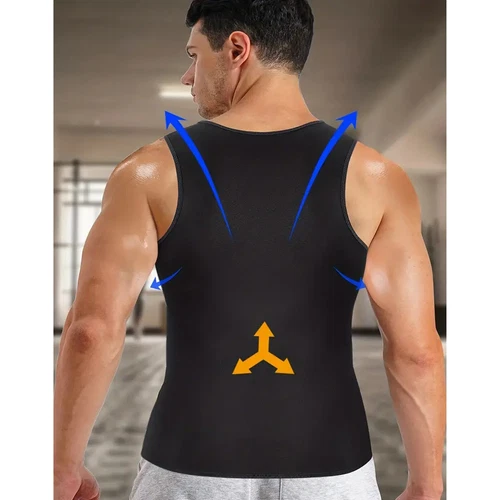 Herren Body Shaper Taillentrainer Sauna Schweiß Tank Bauch Fettverbrennung Shapewear - Bild 14 von 23