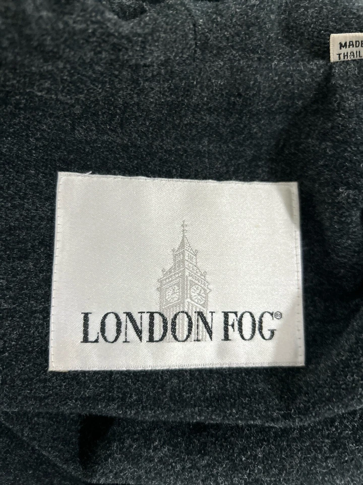 Gabardina London verde niebla forrada de lana con capucha y cinturón para mujer talla 6 regular Foto 3 de 4