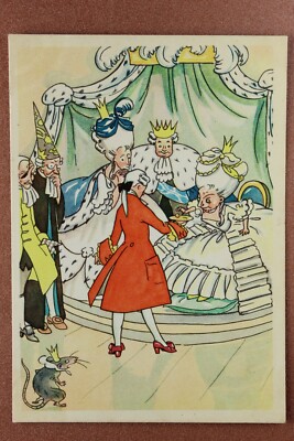 Royal family. Stargazer Queen Mouse. Gofman Nutcracker. Russian Postcard 1958 