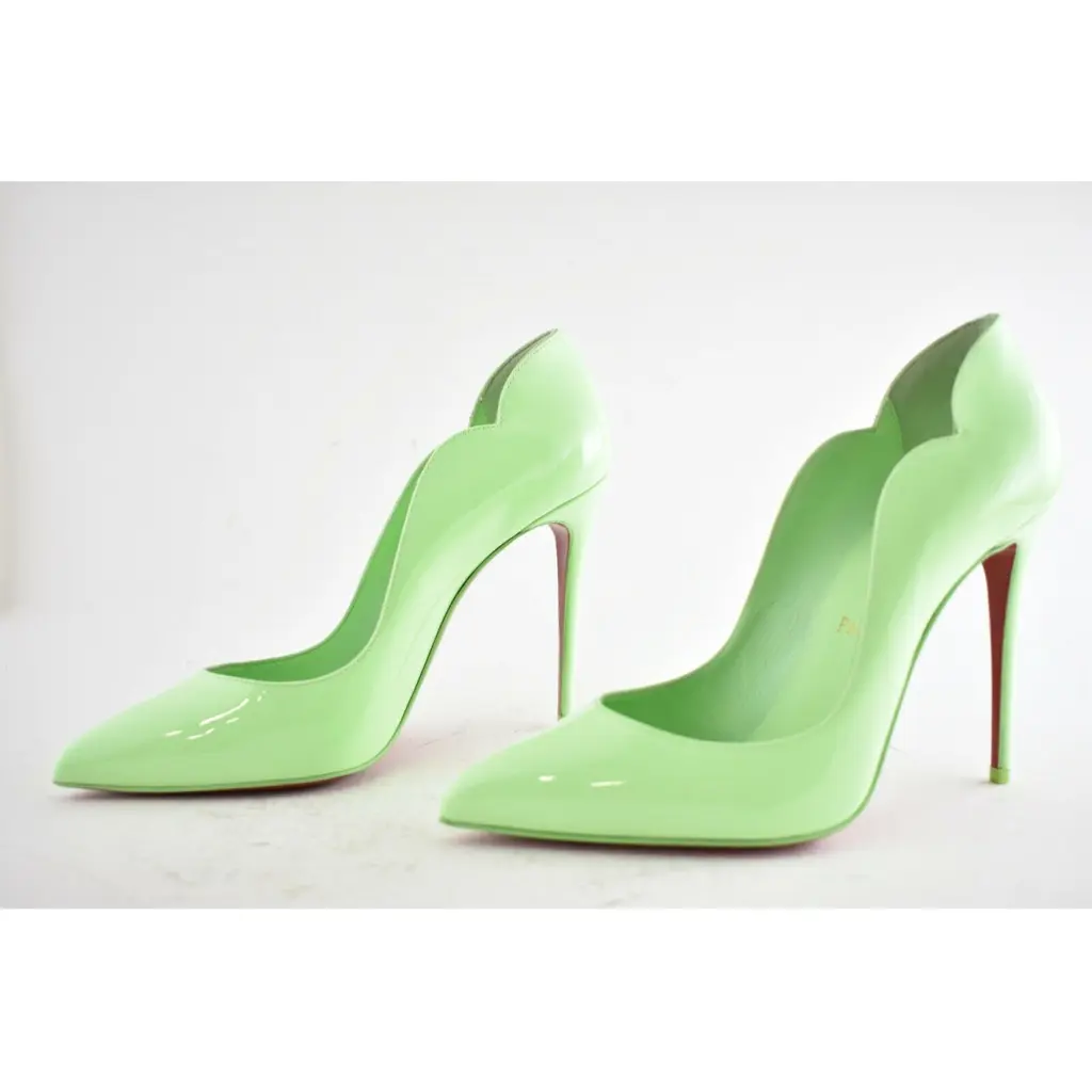 Christian Louboutin Hot Chick 100 Tropique Green Patent Leather