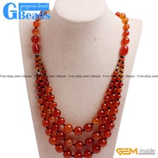 Handmade 8-12mm Gemstone Beaded Fashion Long Necklace For Women 19&rdquo;Free Shipping