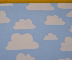 baumwollstoff wolken blau