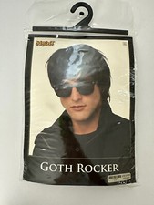 Spirit Of Halloween Unisex Black Wig GOTH ROCKER Age 14 NEW