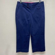 Lilly Pulitzer Womens True Navy Solid Palm Beach Fit William Capri Pants 6 138