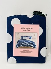 Kate Spade New York, Navy Joy Dot Single Duvet Cover  100% Cotton New