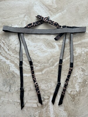 Victorias Secret Garter Belt Leopard Animal rhinestones Crystals Black M  Medium | eBay