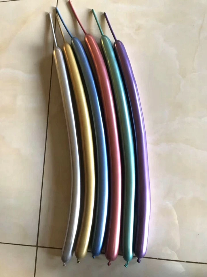 25Pcs 1.8gram Mixed Color Metallic Magic Long Animal Tying Twist Latex Balloons - Image 3 of 4