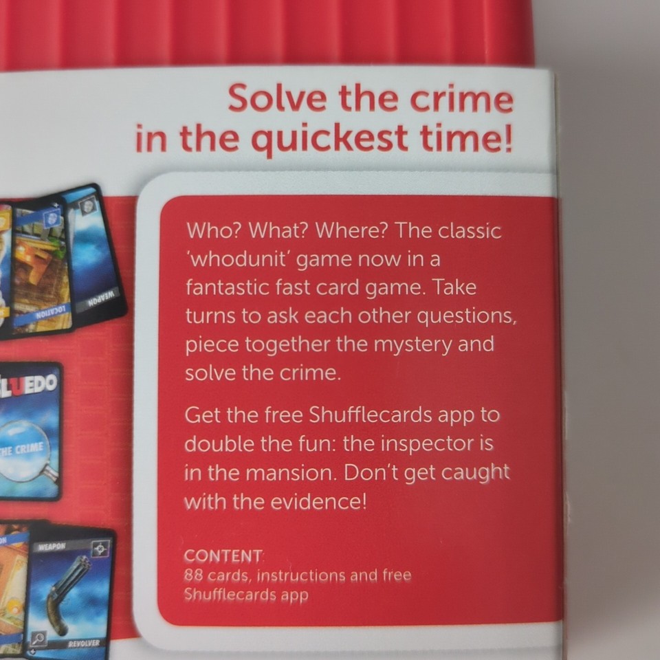 Cluedo Shuffle Card Game Fun Guess Who Done It Game Family Fun Travel