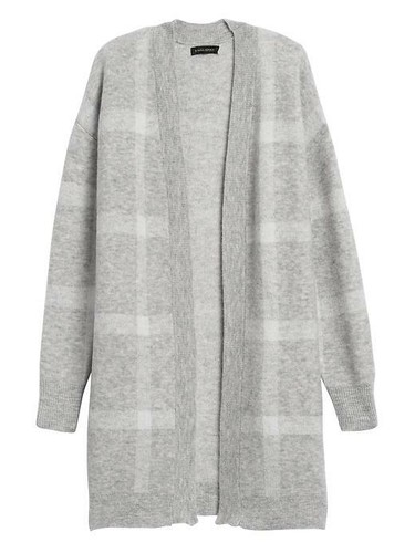 Oversized Cardigan Sweater, GRAY 