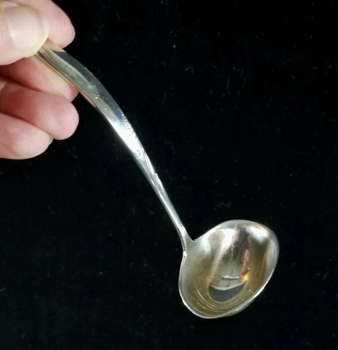 Vintage MidCentury Sm Gorham Sterling Silver Ladle Willow Pattern 5.2" Tall VG