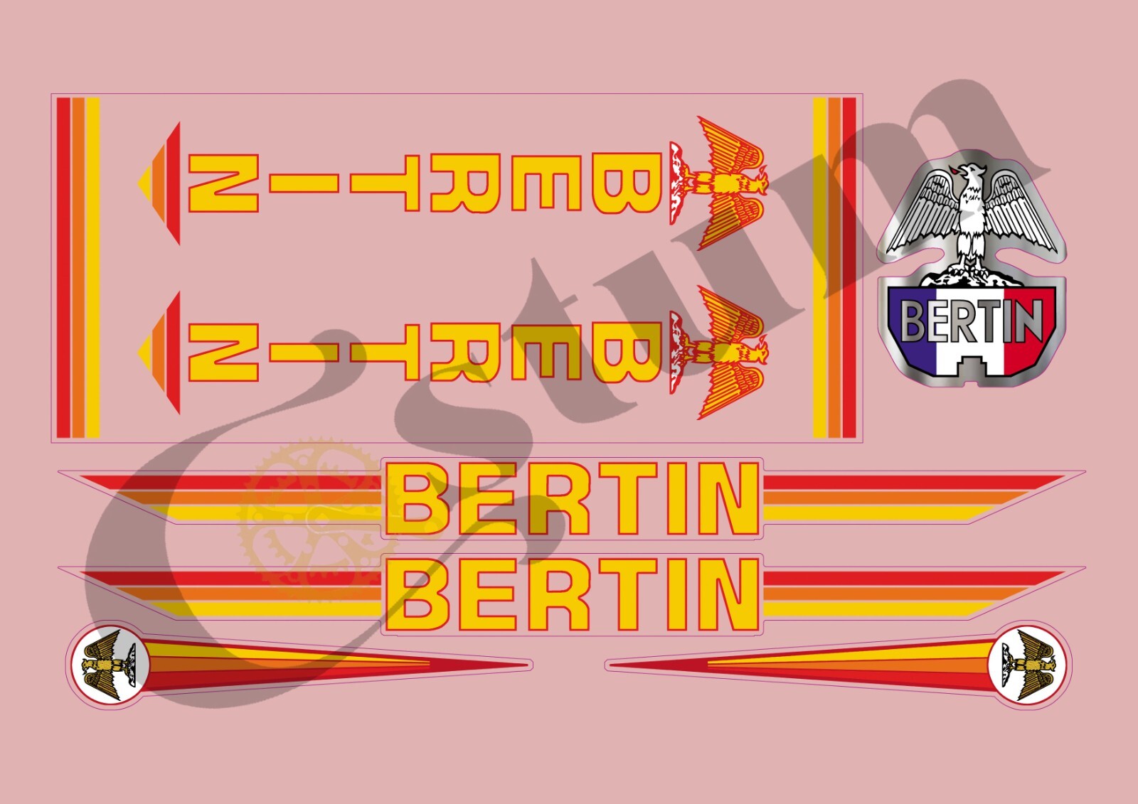 Stickers vélo BERTIN pour personnaliser votre bicyclette de ville lors de vos trajets quotidiens