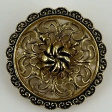Vintage West Germany Scarf Clip Gold Tone Filagree Gold tone worn off along edge