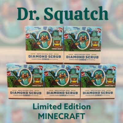 Dr.  Squatch Limited Edition Minecraft Diamond Scrub Natural Soap Bar- 5 Pack!