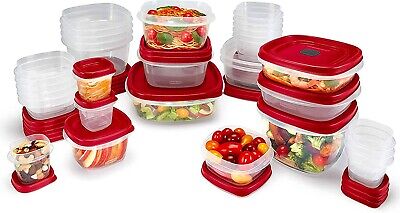 Rubbermaid 60-Piece Food Storage Containers with Lids | Red | Dishwasher  Safe 