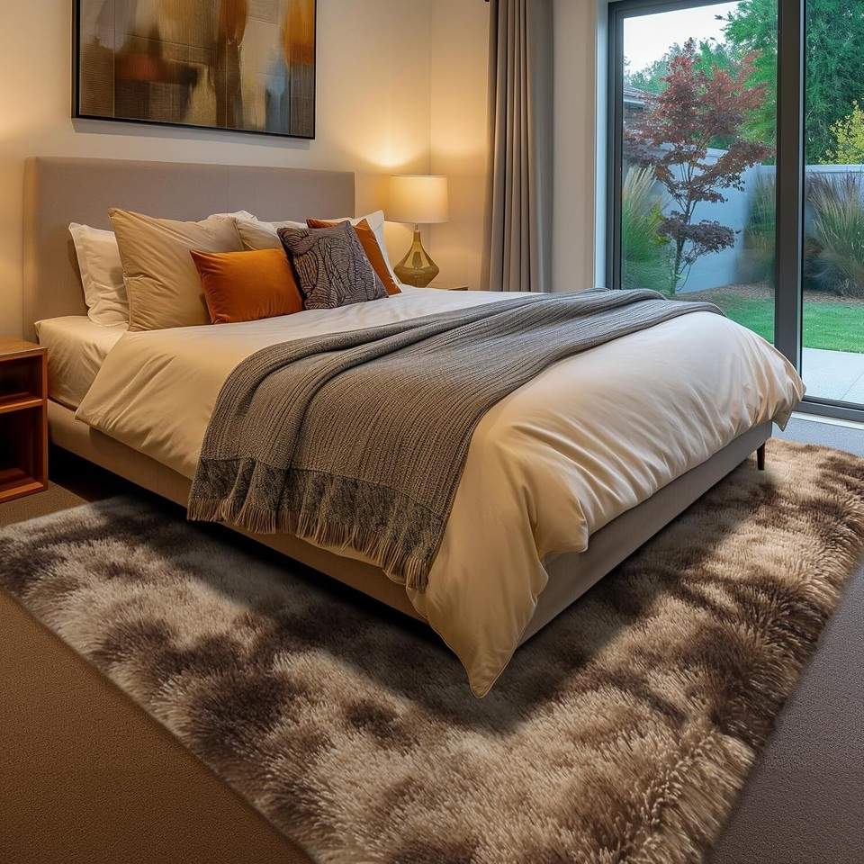 Fluffy Rugs Anti-Slip Large Shaggy Rug Super Soft Mat Living Room ...