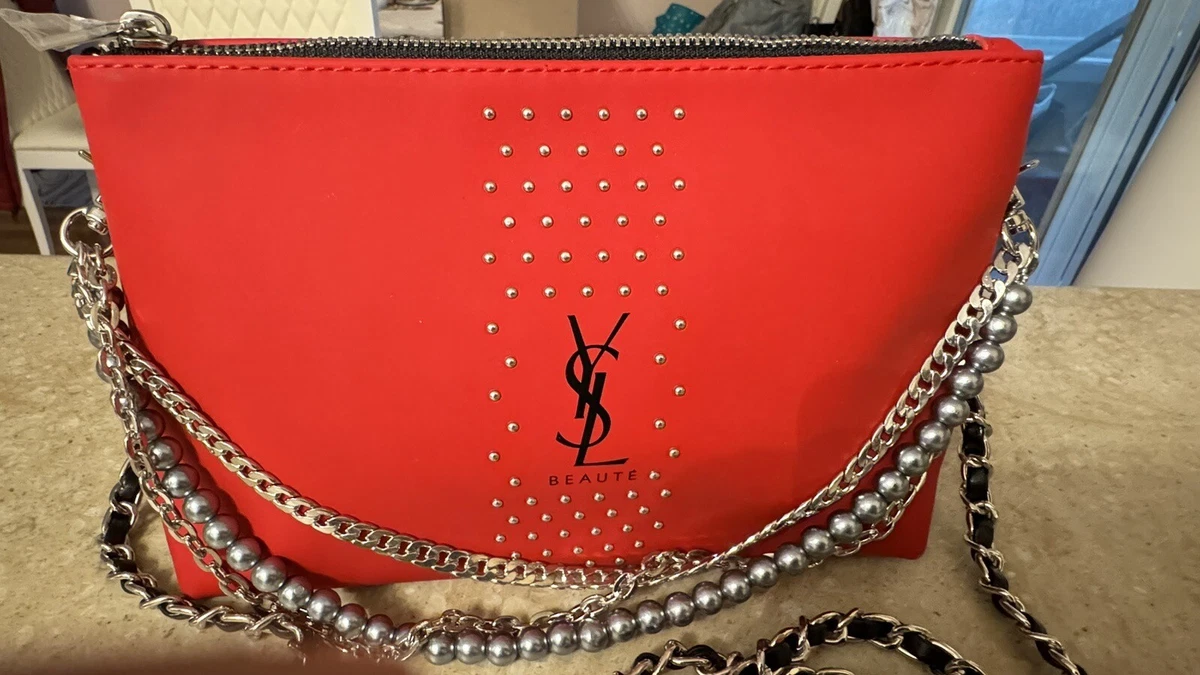 Ysl red hot sale bag silver chain
