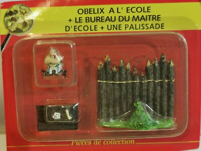 FIGURINE OBÉLIX À L'ÉCOLE ''le village d'Asterix'' Atlas 2004 PLASTOY COLLECTION 