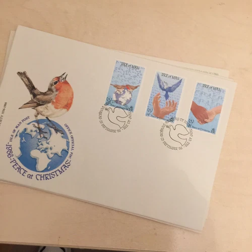 ISLE OF MAN IOM FDC FIRST DAY COVER 1986 PEACE AT CHRISTMAS UNADDRESSED WCP